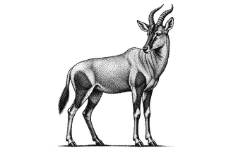 Antelope photographed on the plains of Tanzania