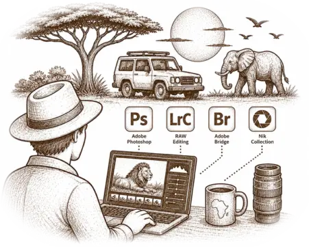 DUring the safari, we have also the opportunity to have some post-production workhop and training
